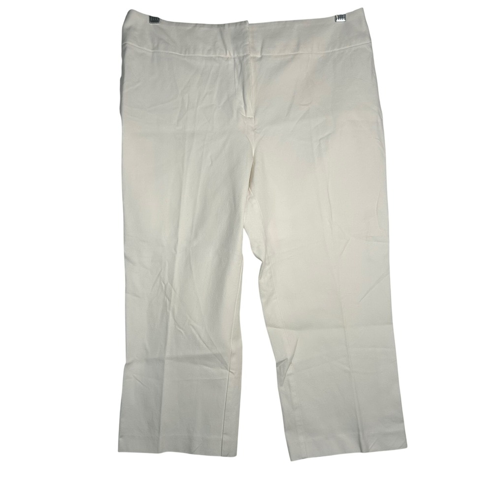 Laura Ashley White Cropped Capris Pants Women's Size 10 Straight Leg Cropped Fit